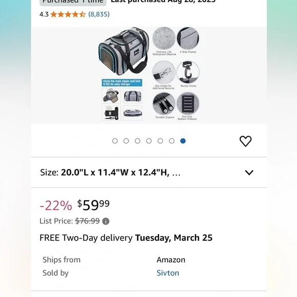 Siivton Large Pet Carrier - Picture 7 of 9